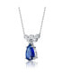 Фото #2 товара Sterling Silver with Blue Sapphire & Cubic Zirconia Bubble Chevron Raindrop Necklace