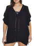 Raisins 299253 Women Curve Tranquillo Caftan Cover-Up, 1X, Black