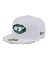 ფოტო #1 პროდუქტის Men's White New York Jets Omaha 59FIFTY Fitted Hat