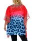 Фото #4 товара Plus Size Criss-Cross Neckline Animal Print Caftan Top