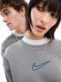 Nike Midi Swoosh unisex sweatshirt in dark grey Flat Pewter, XL - фото #5