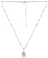 ფოტო #3 პროდუქტის Cubic Zirconia Pear Teardrop Pendant Necklace in Sterling Silver, 16" + 2" extender, Created for Macy's