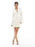 Фото #7 товара Pretty Lavish cut-out blazer mini dress in cream