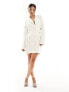 Pretty Lavish cut-out blazer mini dress in cream