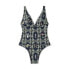 Фото #5 товара Women's Dainty Floral Tile Print Cheeky One Piece Swimsuit - Agua Bendita Navy M