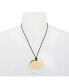 White Molten Patina Pendant Leather Necklace