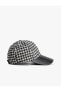 Cap Şapka Kazayağı Desenli Suni Deri Görünüm Detaylı