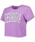 Women's Purple Georgia Bulldogs Core Fashion Cropped T-shirt