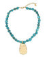 ფოტო #1 პროდუქტის Turquoise Beaded Petal Pendant Necklace