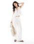 IIsla & Bird tie front beach waist coat co-ord in white