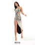 Фото #3 товара Jaded Rose Petite cut out midaxi dress in liquid metallic