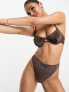 Фото #4 товара South Beach mix & match high waist bikini bottom in brown metallic