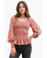 ფოტო #1 პროდუქტის Women's Long Sleeve Smock Stella Top