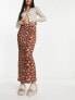 Фото #1 товара Daisy Street jersey maxi skirt in brown tie dye floral