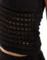 ASOS DESIGN crochet cami top in black