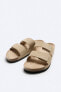 Фото #4 товара Замшевые сандалии с двумя ремешками ZARA