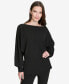 Women's Dolman-Sleeve Boat-Neck Peplum Top