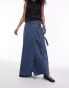 Фото #1 товара Topshop denim maxi D ring skirt in mid blue