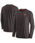 Фото #1 товара Men's Brown Cleveland Browns Sideline Lockup Performance Long Sleeve T-shirt