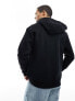 Jack & Jones oversized zip through hoodie in black