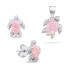 Playful silver jewelry set with opals Turtle SET235WP (earrings, pendant)