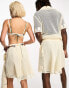 Reclaimed Vintage limited edition unisex beach short with embroidery in beige