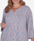 ფოტო #5 პროდუქტის Plus Size Scoop Neck With Bar Detail Spacedye Knit Top