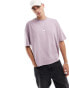 ASOS DESIGN boxy oversized t-shirt with floral back print in pink