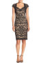 Tadashi Shoji Womens Lace Sweetheart Neck Sheath Dress Black Nude Size 6