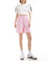 adidas Originals three stripe cargos shorts in pink