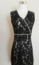 Amelia Women's New Lace Overlay V Neck Sheath Dress Black 6