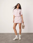 Фото #1 товара ASOS DESIGN tailored mini skirt with linen in pink co-ord