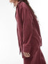 Topshop co-ord casual textured beach shirt in burgundy