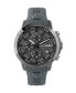 Men's Chronograph Date Quartz Plein Gain Gray Silicone Strap Watch 43mm