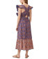 Фото #2 товара Women's Printed Ruffled Sleeveless Midi Dress