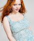 ფოტო #4 პროდუქტის Plus Size Square-Neck Side-Slit Lace Dress