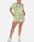 ფოტო #1 პროდუქტის Plus Size 2 Piece Top Shorts Lounge Set