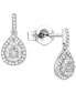 ფოტო #1 პროდუქტის Diamond Baguette & Round Teardrop Cluster Drop Earrings (1/4 ct. t.w.) in Sterling Silver