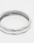 ASOS DESIGN sterling silver band ring with molten design in silver