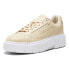 Puma Dinara Luxe Sport Lace Up Womens Beige Sneakers Casual Shoes 39252101