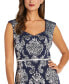 Women's Fleur Sequinned Long A-Line Dress navy silver, 16 - фото #3