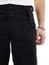 Weekday Frej relaxed fit workwear trousers with pocket detail in black