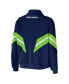 Women's College Navy Seattle Seahawks Plus Size Yarn Dye Stripe Full-Zip Jacket