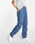 Dr Denim Beth dad jeans in dark wash blue