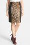 Halogen 153716 Women's Leopard Print Genuine Calf Hair & Leather Skirt Sz. 4