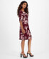 Petite Printed Faux-Wrap Sheath Dress