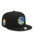 Фото #1 товара Men's Black Golden State Warriors Neon Pop 9FIFTY Snapback Hat