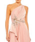 Фото #2 товара Women's Embellished One Shoulder Asymmetrical Gown