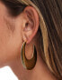 Mango drop hammered circle earrings in gold