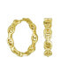 ფოტო #2 პროდუქტის Classic Round Paper Clip Link Open Anchor Puff Mariner Chain Link Hoop Earrings Women 1.25 Inch